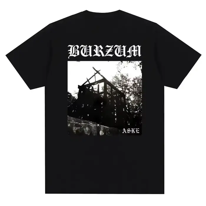 T-shirt vintage en métal avec impression de couverture d'album Burzums