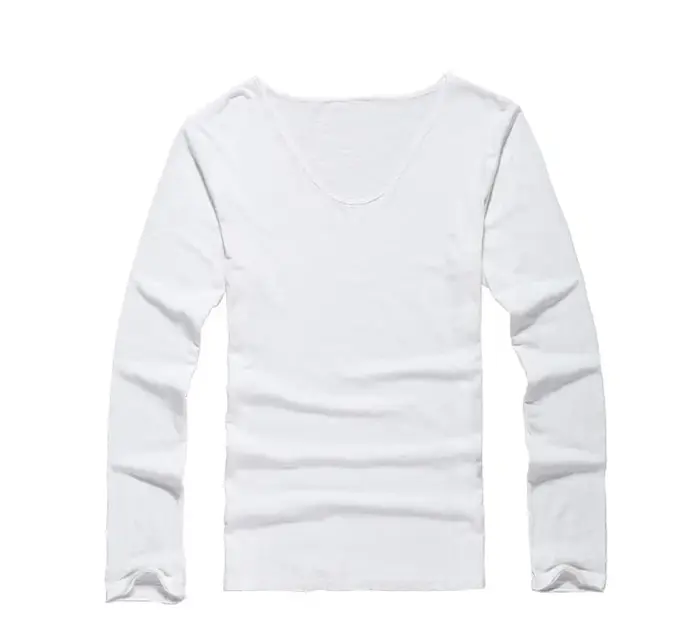 Zecmos – t-shirt à manches longues et col en V pour homme