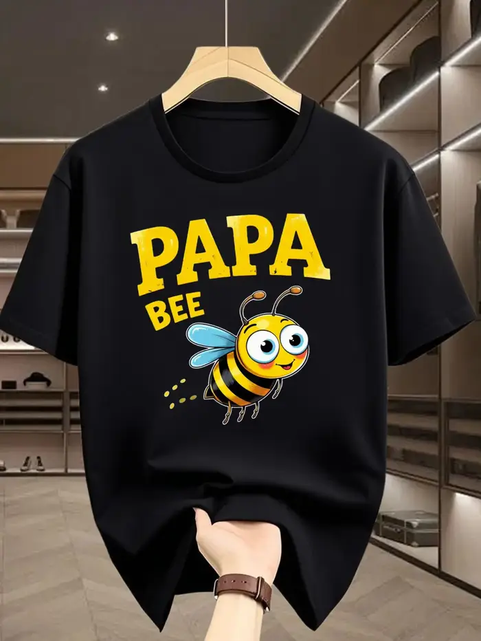 T-shirt à manches courtes en coton pour hommes et femmes, imprimé abeille de dessin animé, motif ani