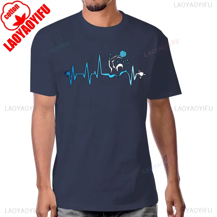 Polo nautique joueur coeur battement graphique imprimé T-Shirt à manches courtes décontracté mode Harajuku Hip Hop homme T-Shirt coton femmes t-shirts