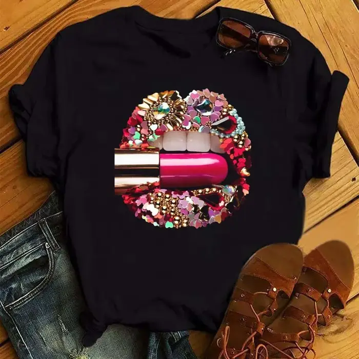 T-shirt manches courtes col rond femme