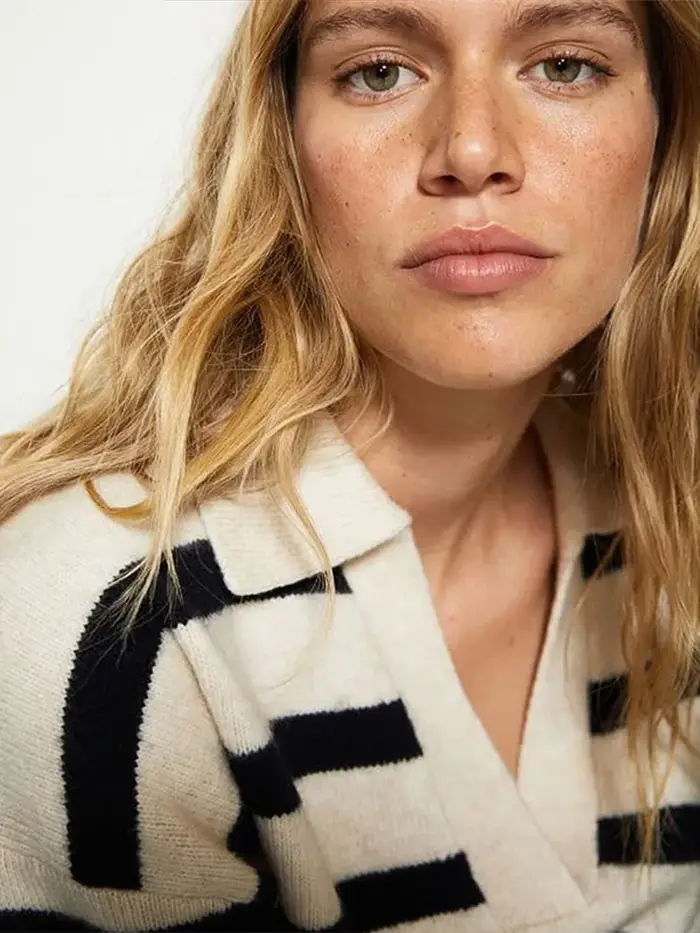 Pull tricoté rayé pour femmes
