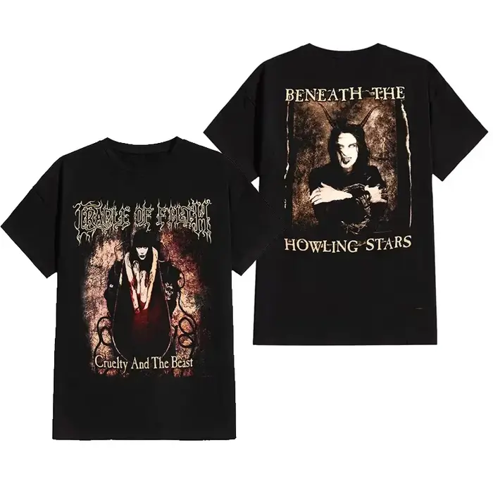 Cradle of Filth Band Extreme Gothic Black Metal T-shirt décontracté en coton avec motif pour hommes et femmes