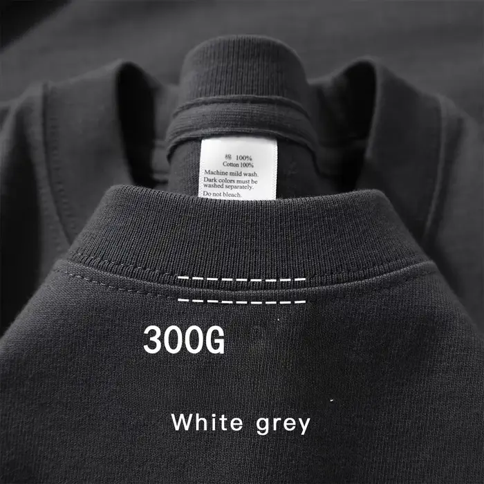 300g coton t-shirts hommes à manches courtes poids lourd été col rond ample respirant chemise
