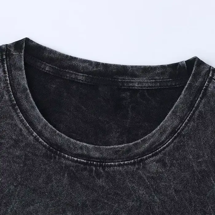T-shirt d'été 100% coton délavé pour hommes