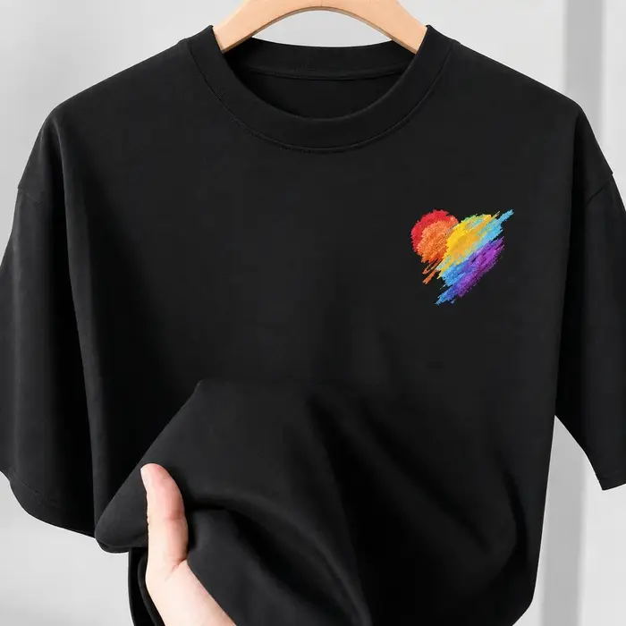 Nouveauté 2026 – T-shirt unisexe en coton à manches courtes, broderie classique, style simple et amp