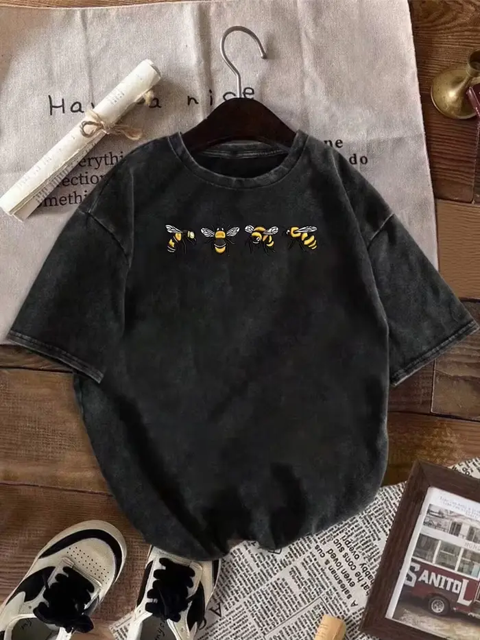 T-shirt Bee, T-shirt délavé