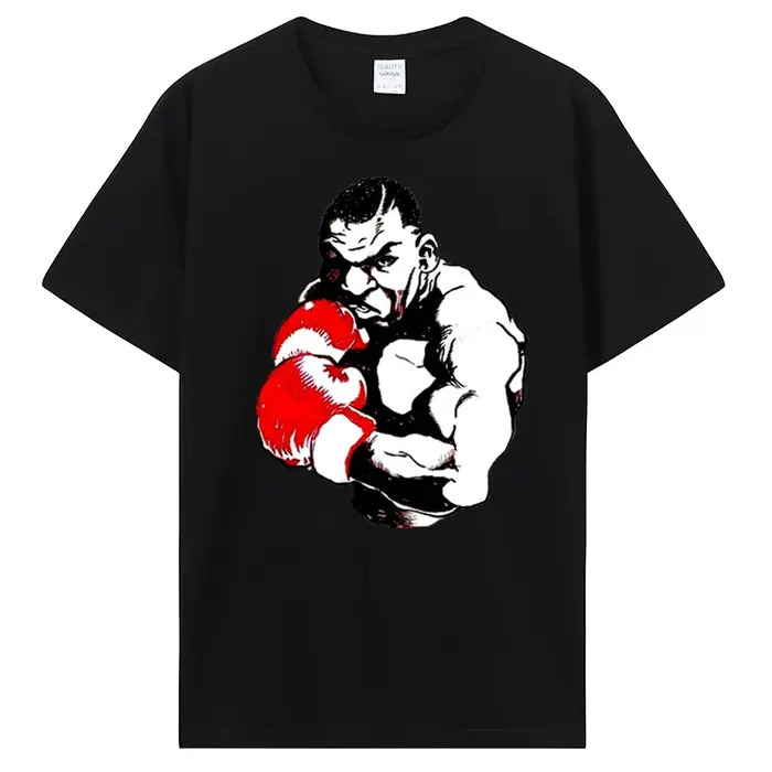 T-shirt de boxe rétro en coton pour hommes