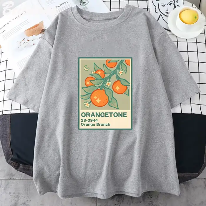 T-Shirt imprimé branche Orange