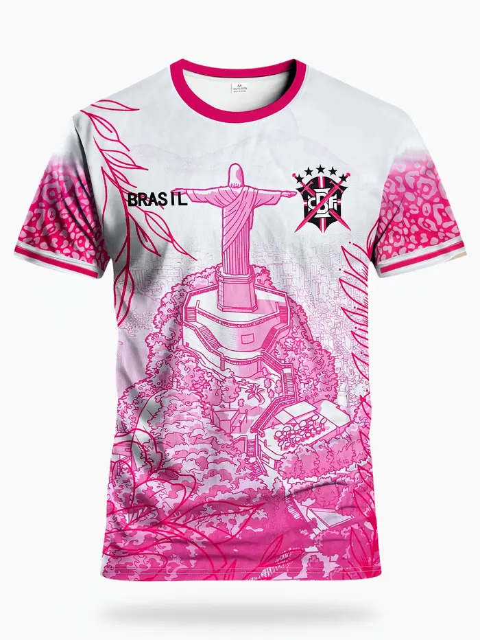 Rio de Janeiro, Brésil. Maillots de football fan art. T-shirts pour hommes et femmes imprimés en 3D.