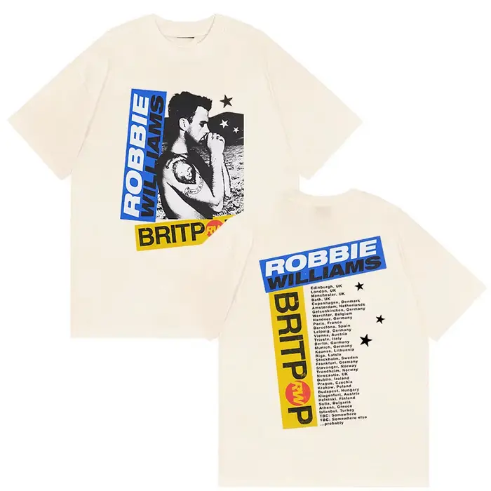 Robbie Williams Rw Album 2025 Merch T-shirt homme Hip Hop Rock gothique