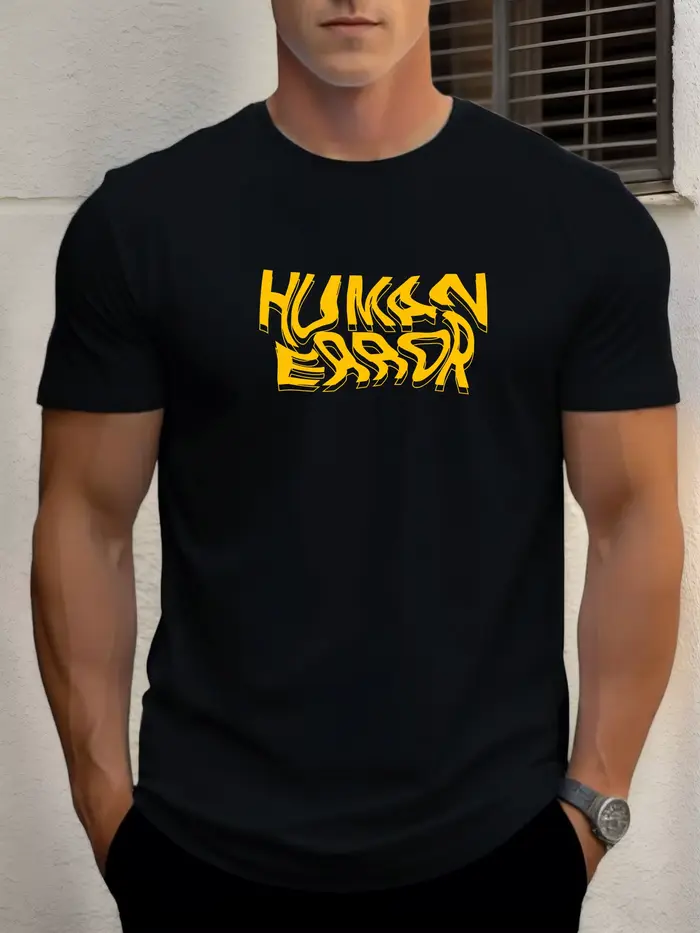 T-shirts pour homme ERREUR HUMAINE 100 % coton impression graphique été t-shirt col rond décontracté