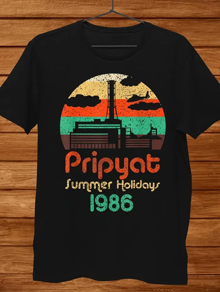 Pripyat Chernobyl T-shirt rétro pour hommes et femmes -1986, imprimé été, catastrophe nucléaire rétr