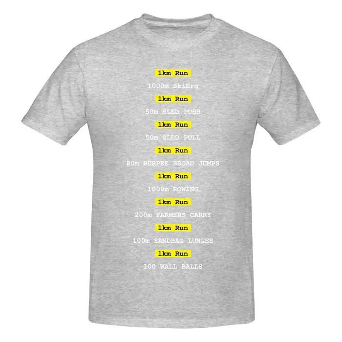 T-shirt imprimé unisexe pour hommes, drôle, Hyrox Fitness Race, chemisiers
