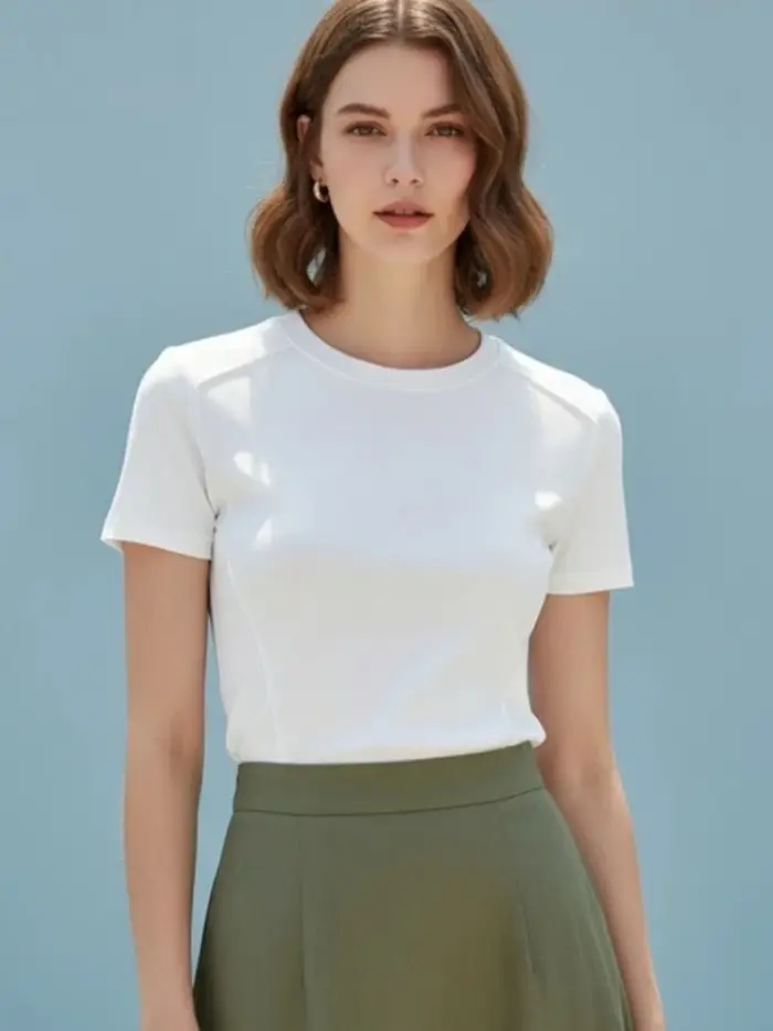 T-shirt blanc d'été 2026 pour femme
