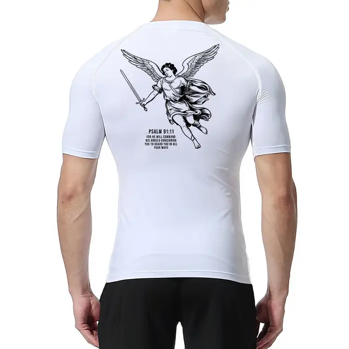Angel graphique athlétique séchage rapide t-shirts pour hommes chrétien gymnastique entraînement course Compression