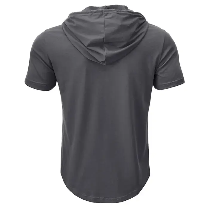 T-shirts à manches courtes pour hommes pour le sport et le fitness chemise Henley de style américain haut à capuche