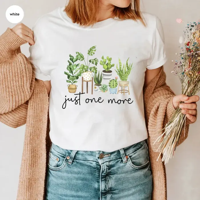 Juste un plus t-shirt plante dame t-shirt plante folle femmes chemises jardinage t-shirt femmes manc