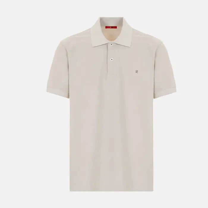 Polo pour homme CH, manches courtes, tricot piqué, haut décontracté avec petite broderie, confortabl