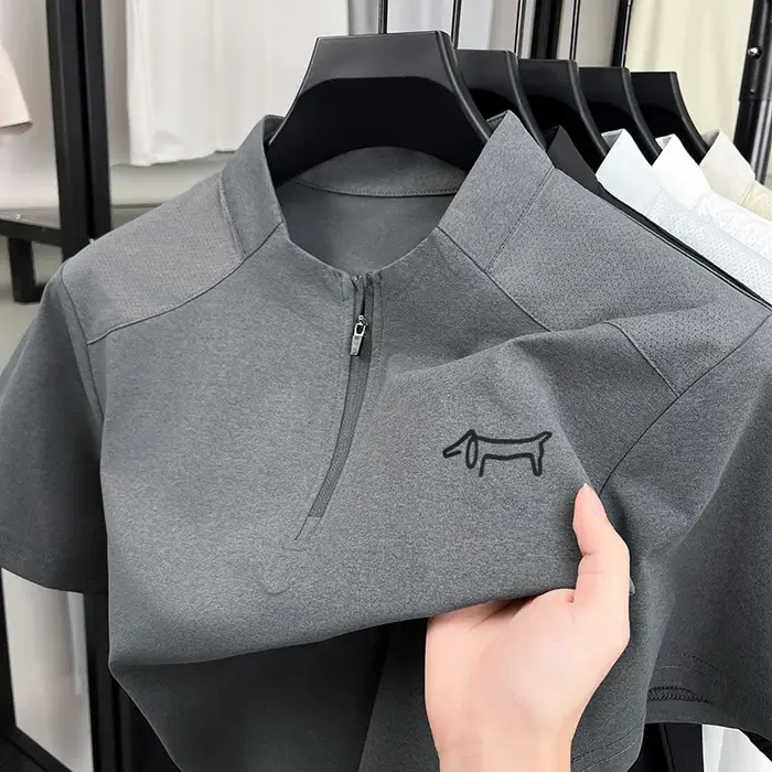 T-shirt imprimé de marque de créateur pour homme, confortable, à manches courtes, couleur unie, col 
