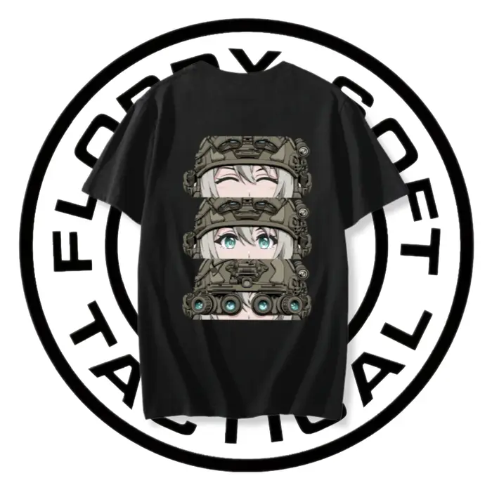 T-shirt en coton à col rond pour hommes, avec impression de dessin animé, lunettes de vision nocturn