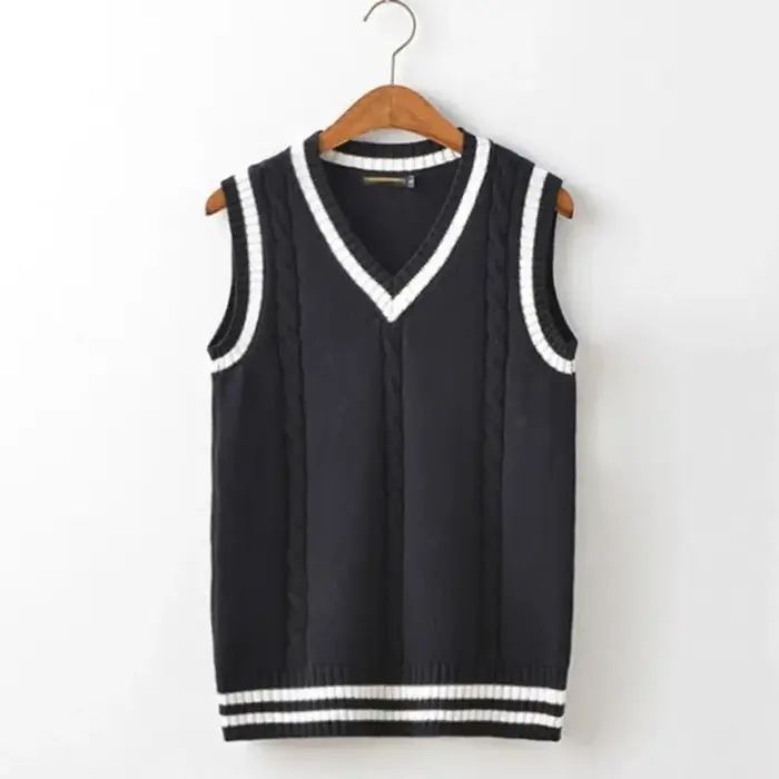 Chandails tricotés blancs rayés pour hommes