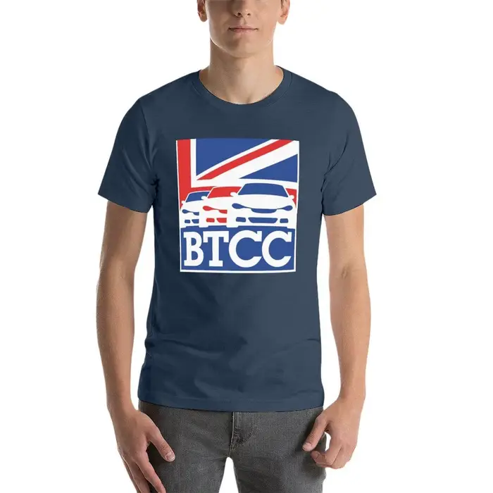 T-shirt à logo noir BTCC, haut en coton à manches courtes