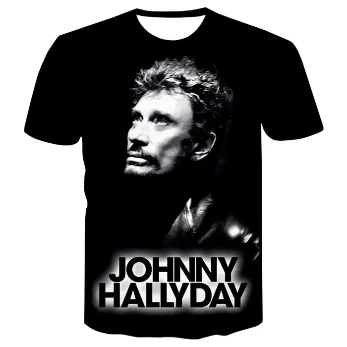 T-shirt de chanteur de Rock Johnny Hallyday T-shirts imprimés en 3D pour hommes et femmes