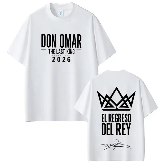 T-shirts imprimés 2026 Rapper Don Omar The Last King Tour pour hommes et femmes