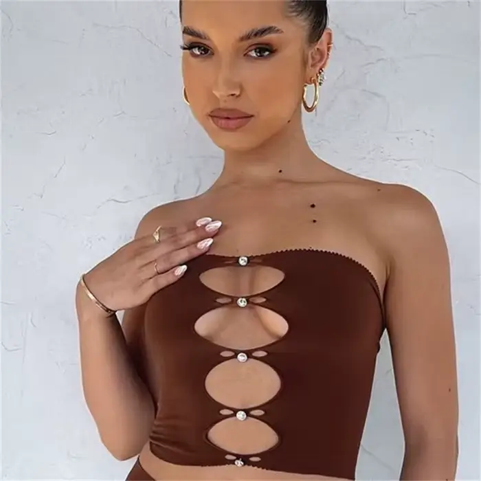 Haut court Sexy ajouré