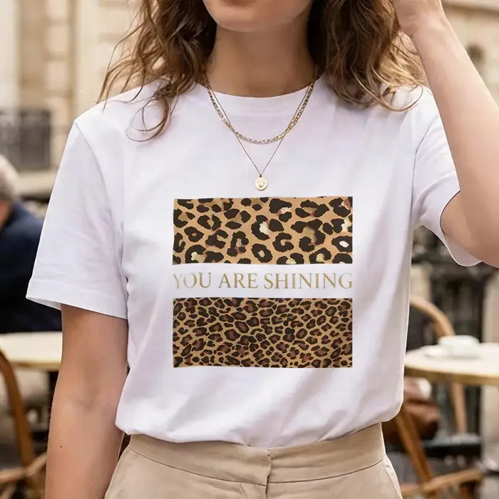 T-shirt léopard d'été pour femmes
