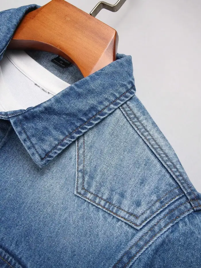 Chemise en jean vintage à manches courtes pour homme