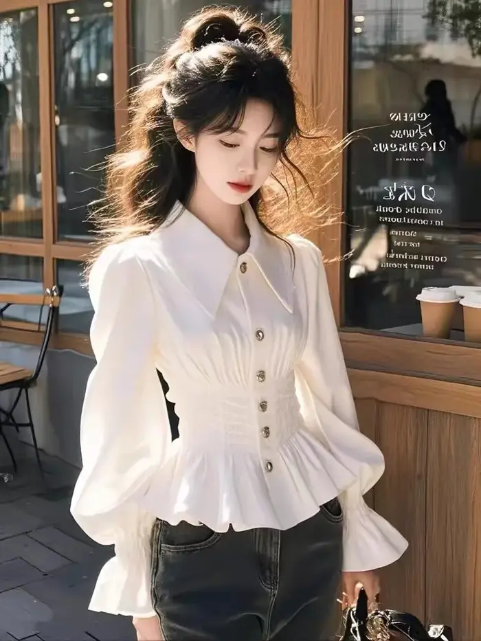 Chemise à manches longues pour femme