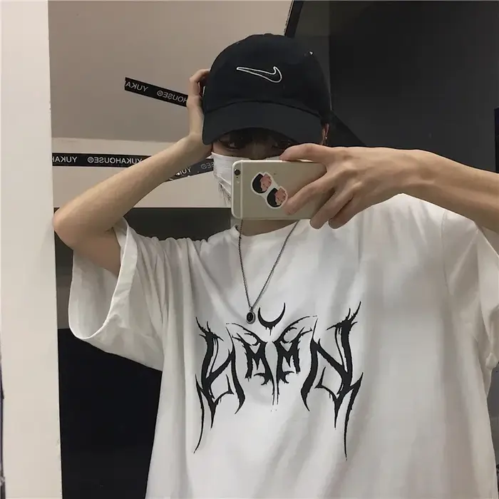 Femmes T-shirt Hip-Hop lâche Punk lettre impression hauts