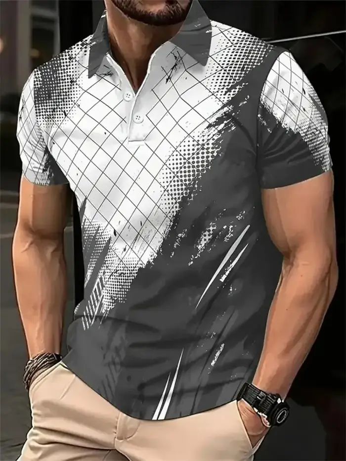 Polo homme à motif irrégulier tendance