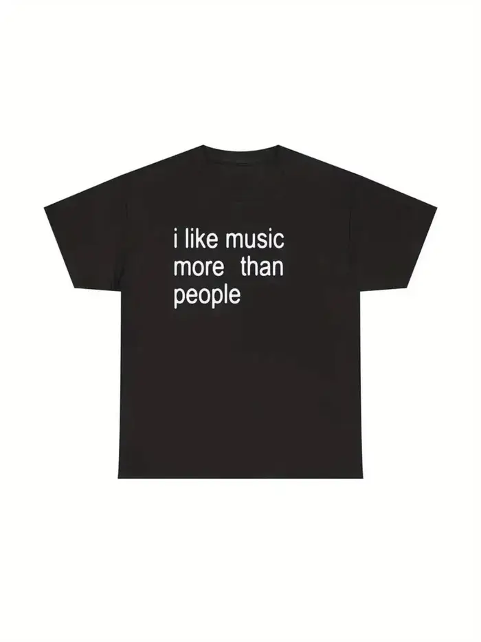 T-shirt humoristique pour les amateurs de musique – T-shirt à manches courtes à col rond unisexe ave