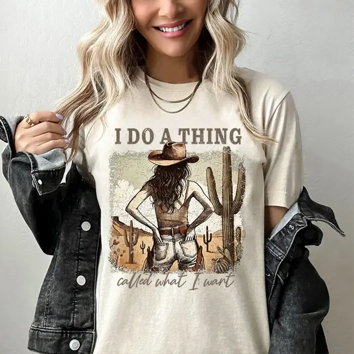 Cowgirl T-shirts Femmes D'été À Manches Courtes T-shirt Drôle Fête des Mères Rétro Vêtements Harajuku