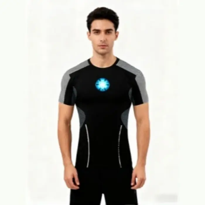 T-shirt de compression Iron Man Arc Reactor pour homme