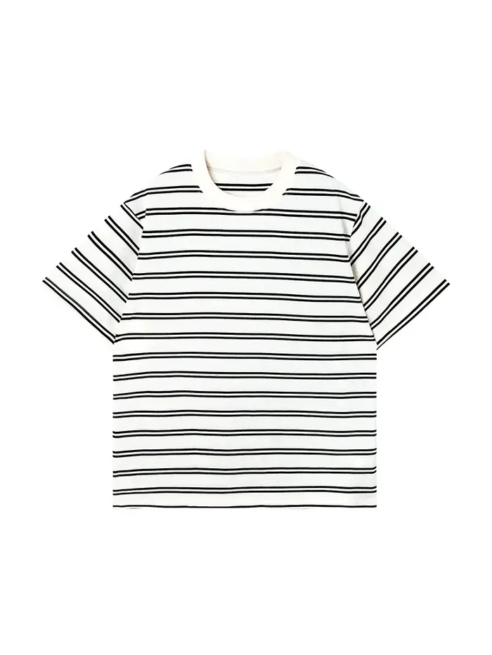 T-Shirt rayé noir et blanc pour hommes