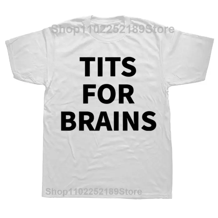 T-shirts féministes « Tits For Brains » sarcasme, streetwear graphique d'été, manches courtes, cadea