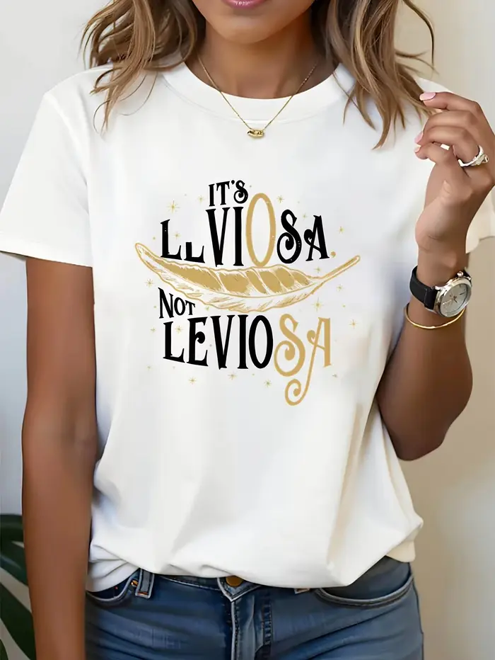 T-Shirt à manches courtes pour femmes, décontracté, confortable, avec image Leviosa, Y2k, vêtements 
