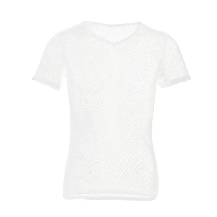 Sexy homme hommes maille voir à travers Clubwear débardeur T-Shirt mode Sexy maille T-shirt gymnasti