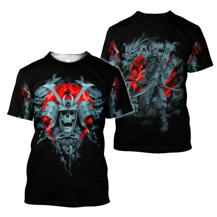 Samouraï japonais 3D imprimé T-Shirts été hommes femmes décontracté mode surdimensionné à manches courtes t-shirt