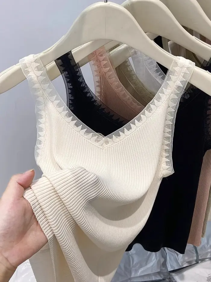 Maillot de corps tricoté fin pour femmes