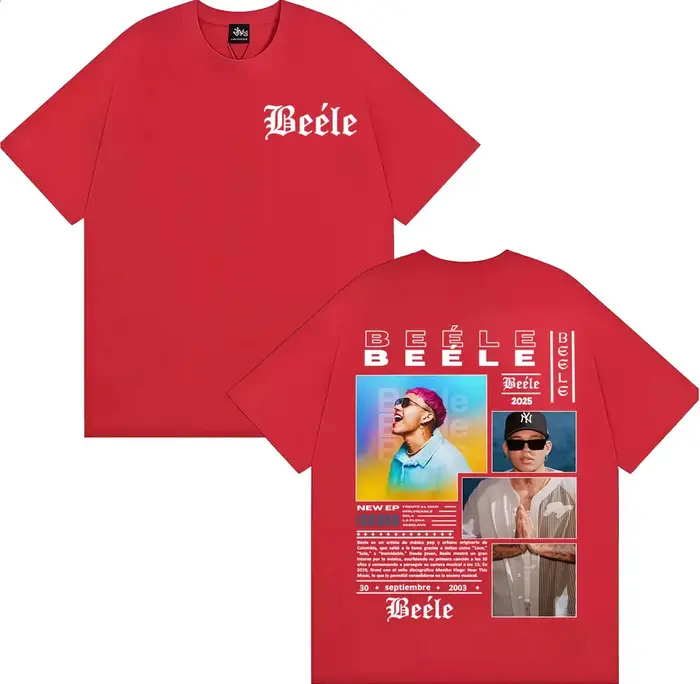 Rappeur BEELE Album Tour 2025 Merch t-shirts hommes femmes Hip Hop Pop musique rue T-shirt 100% coto