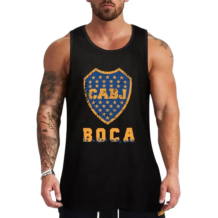 Boca Juniors, Argentine Débardeur sans manches chemise de sport homme fitness Gym t-shirt