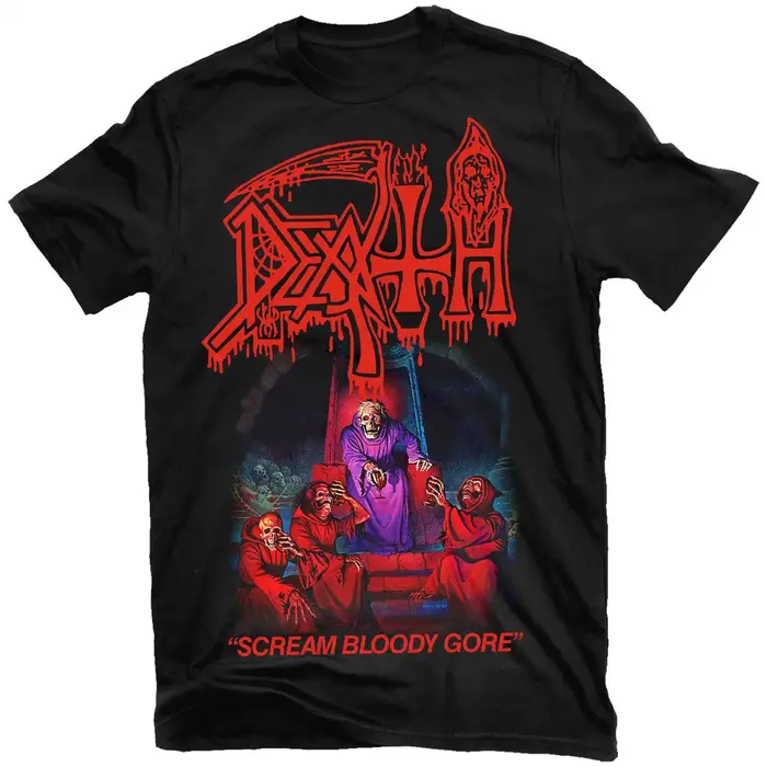 T-shirt décontracté d'été style groupe de rock heavy metal de la série Death on Stage