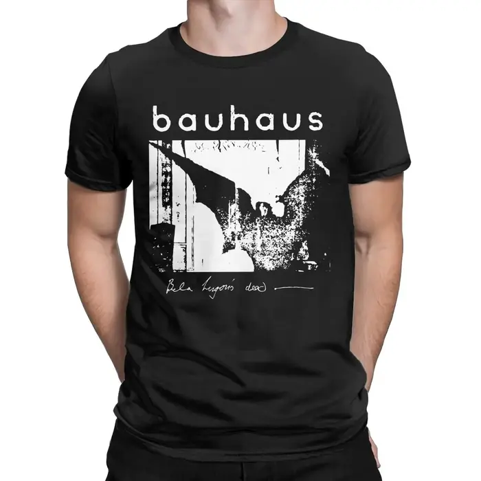 Bauhaus ailes de chauve-souris Bela Lugosi's Dead T-Shirt pour hommes 100% coton mode T-Shirt col ro