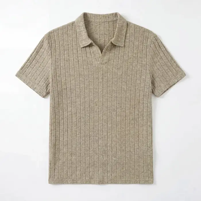 Polo en tricot côtelé pour homme