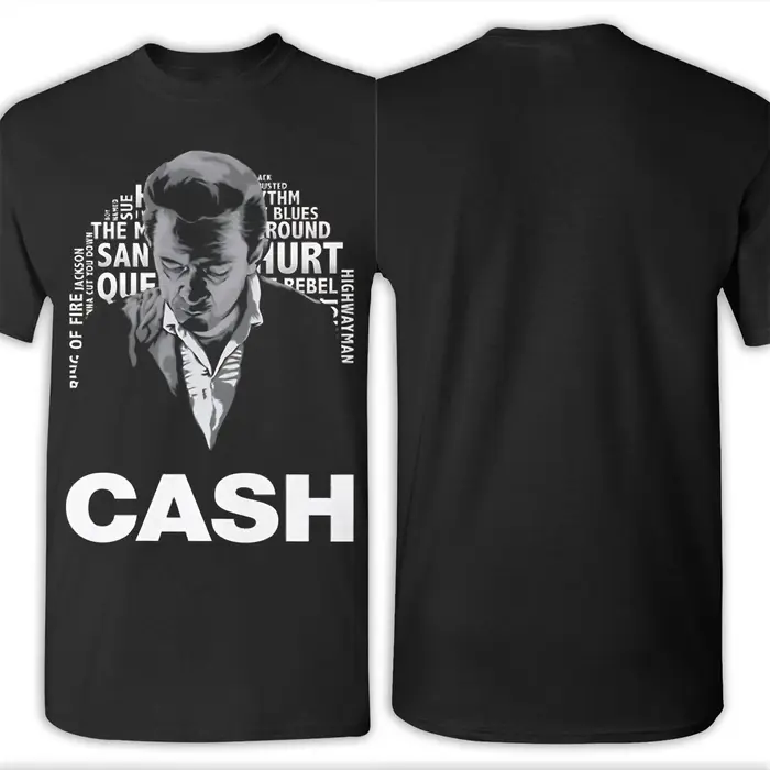 Johnny Cash Singer T-shirt pour hommes et femmes, T-shirt amusant à manches courtes, col rond, en pur coton, pour adultes